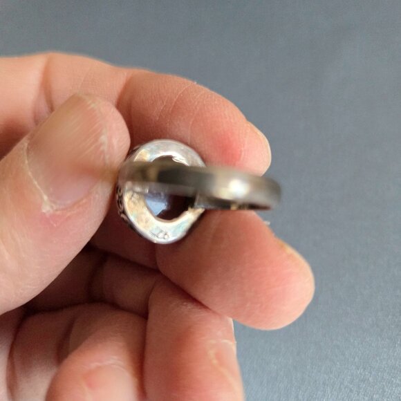 Sterling silver 925 ring with cabochon Amethyst stone. - Picture 10 of 11